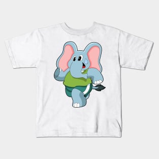 Elephant at Running Kids T-Shirt